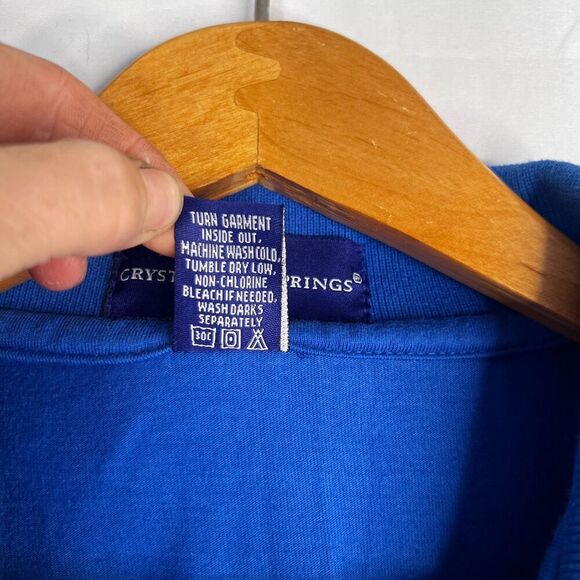 Crystal Springs Bright Blue Polo Shirt Mosquito Embroidered Logo Size Large - Picture 5 of 9